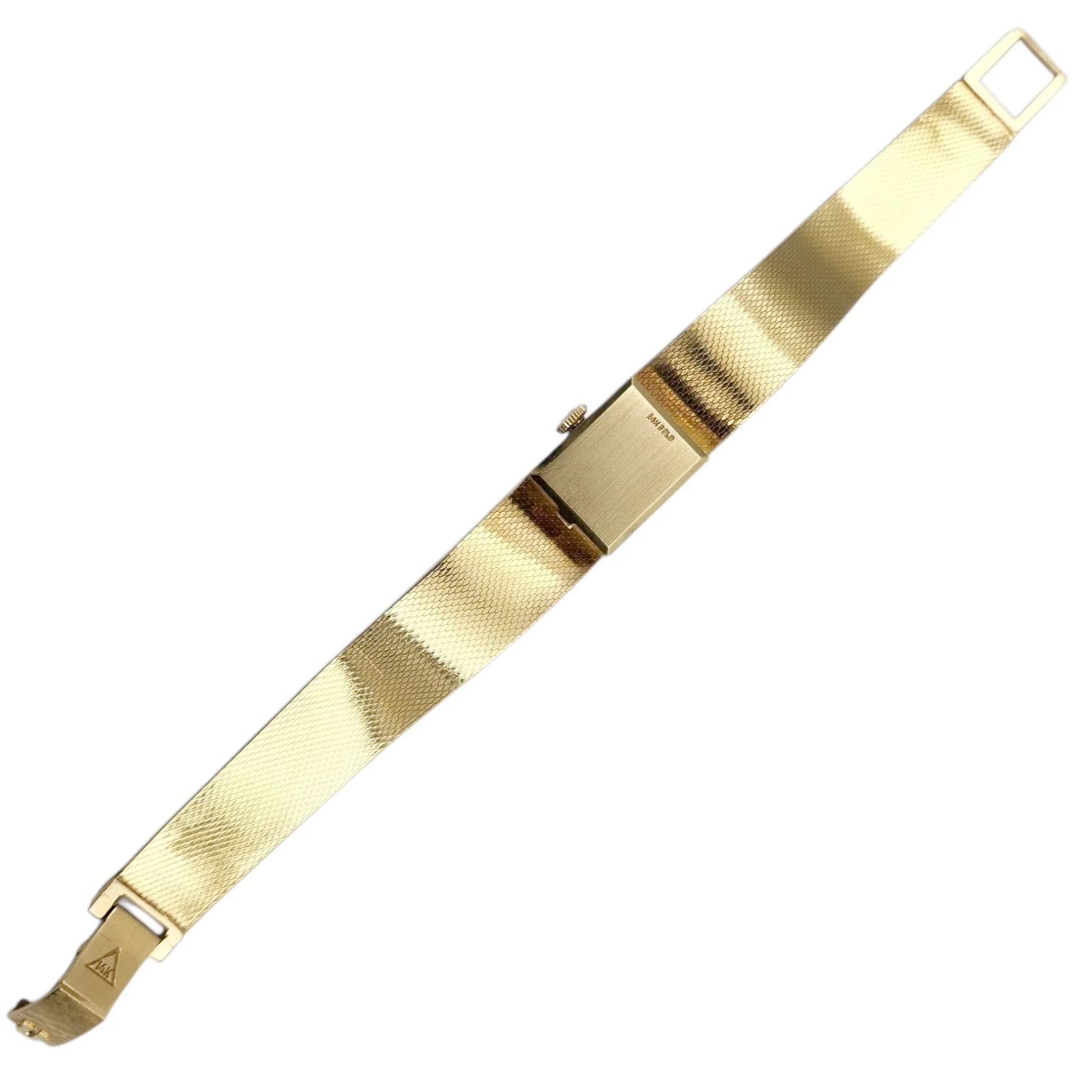 Ladies Omega Petit Vintage 14K Yellow Gold Automatic Watch with Mesh Band and Gold Dial. (Pre-Owned)