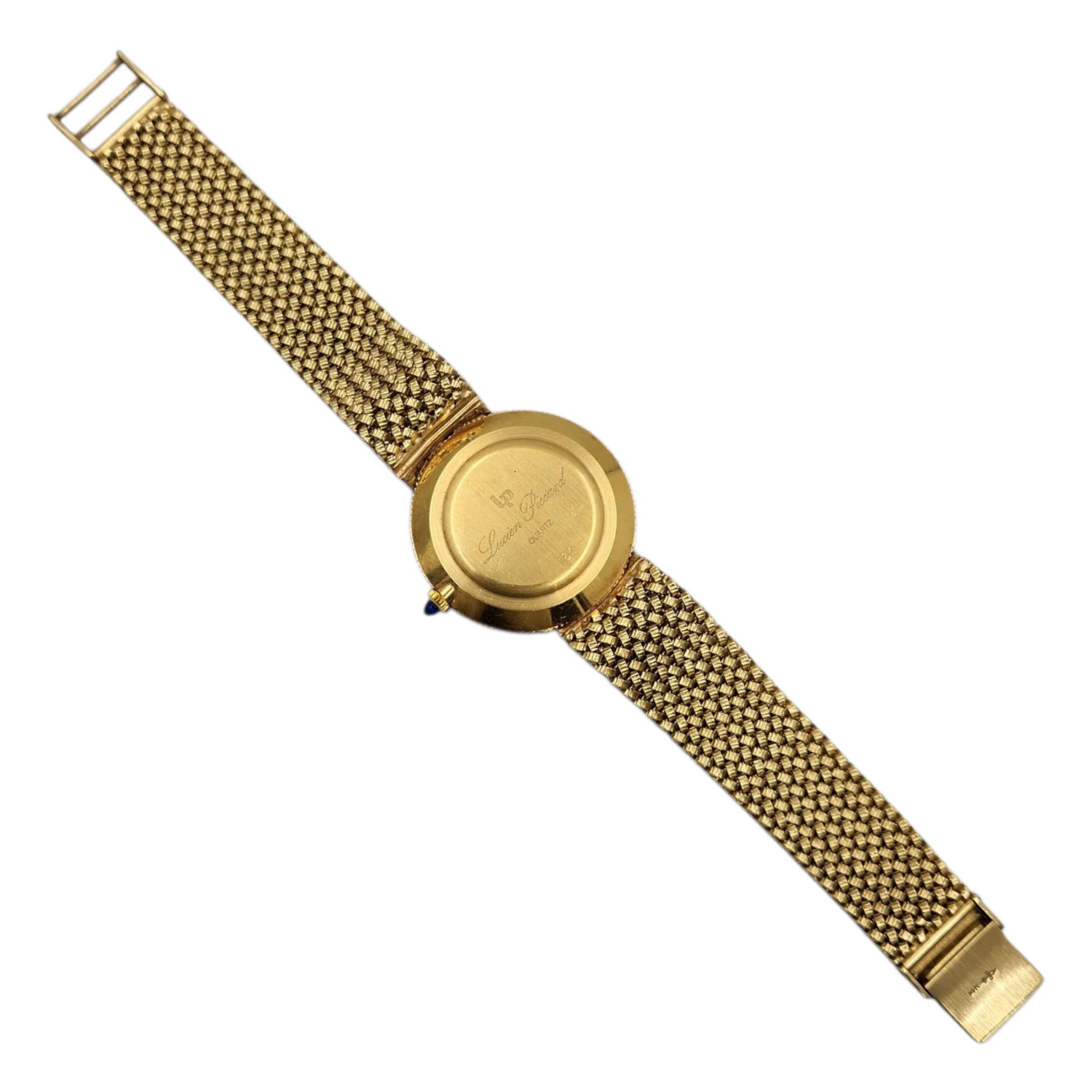 Unisex Lucien Piccard 33mm Liberty 18K Yellow Gold Coin Watch with Mesh Gold Band. (Pre-Owned)