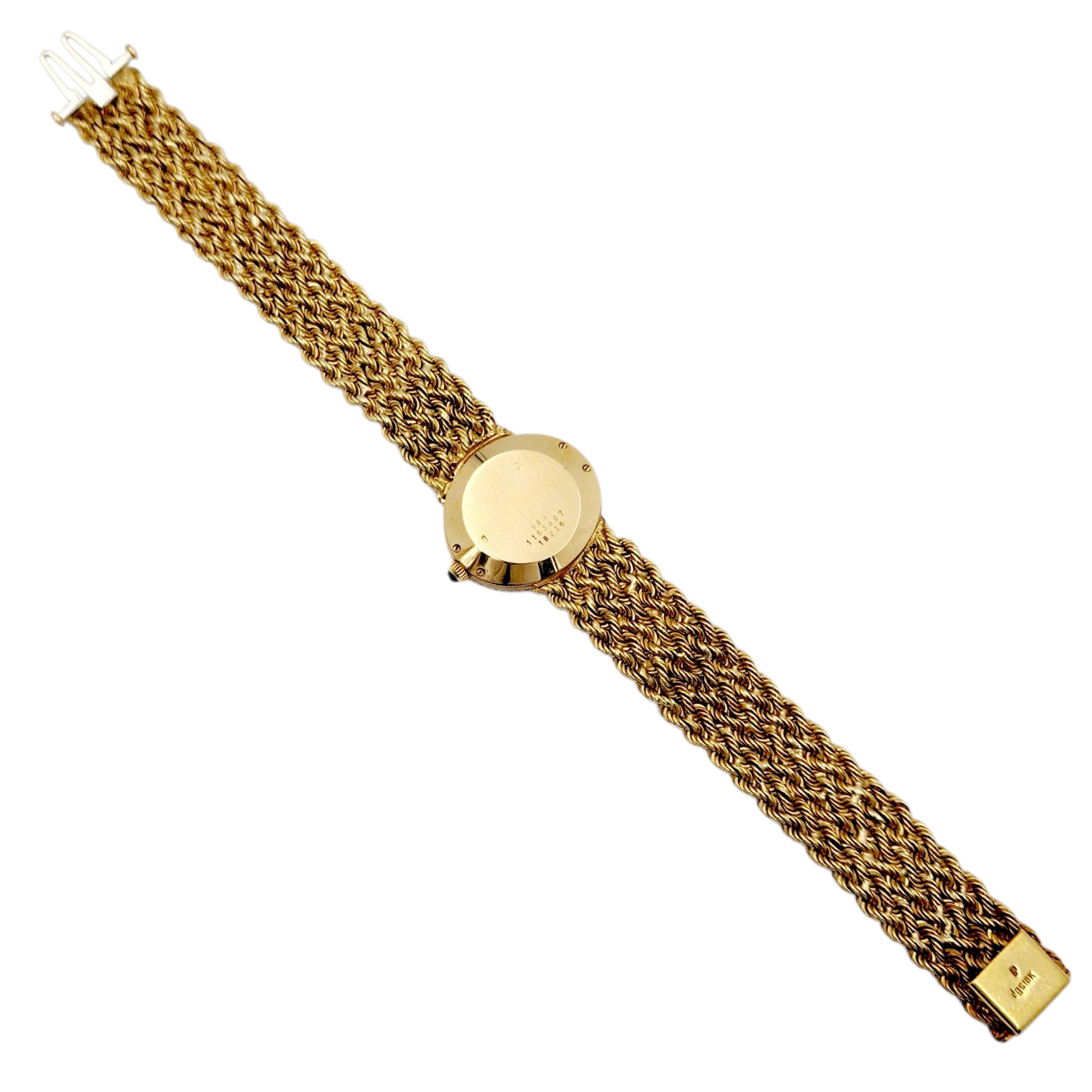 Ladies Baume & Mercier 24mm Vintage 18K Yellow Gold Watch with Gold Dial and Diamond Bezel. (Pre-Owned)