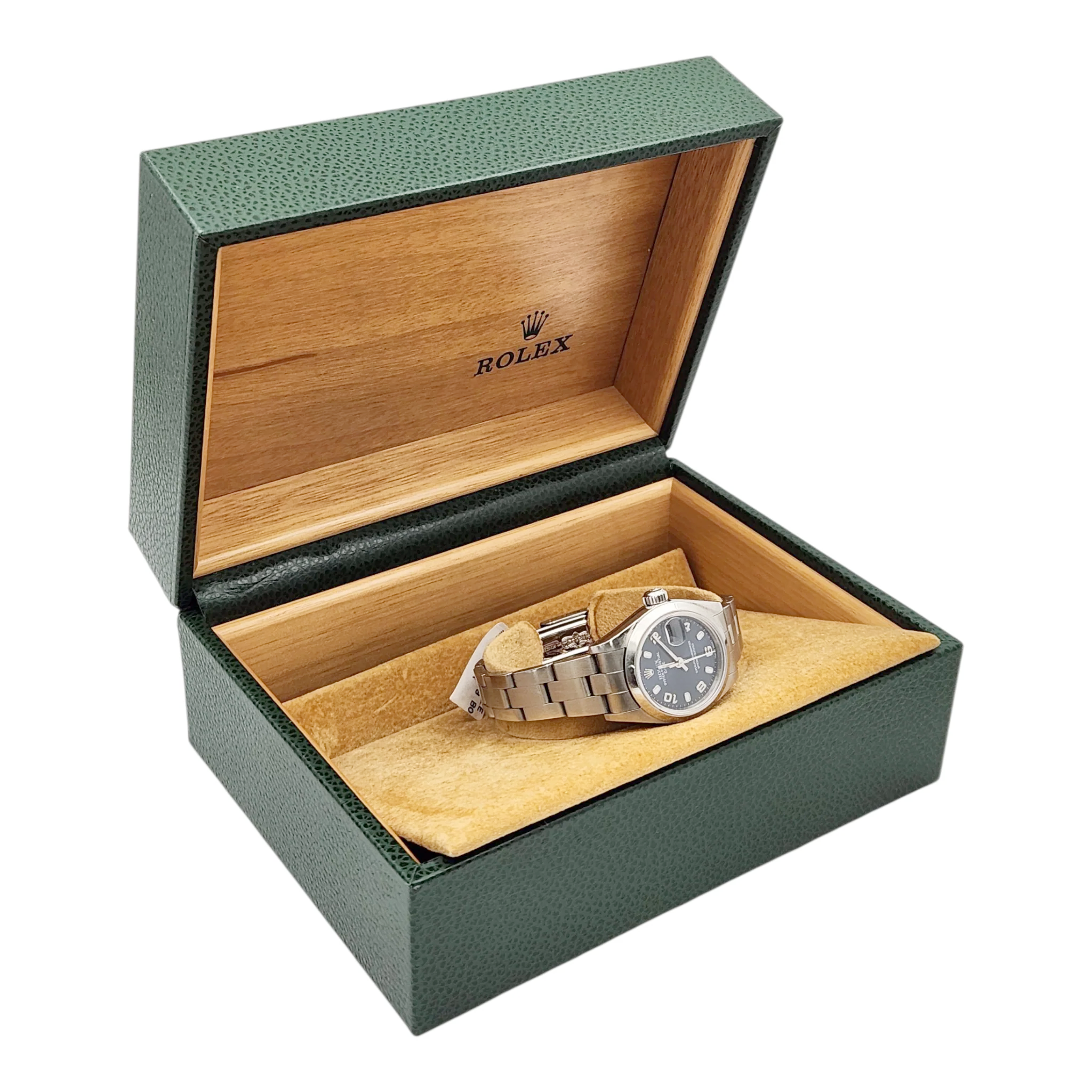 *Ladies Rolex 26mm DateJust Stainless Steel Watch with Midnight Blue Dial and Smooth Bezel. (Pre-Owned)