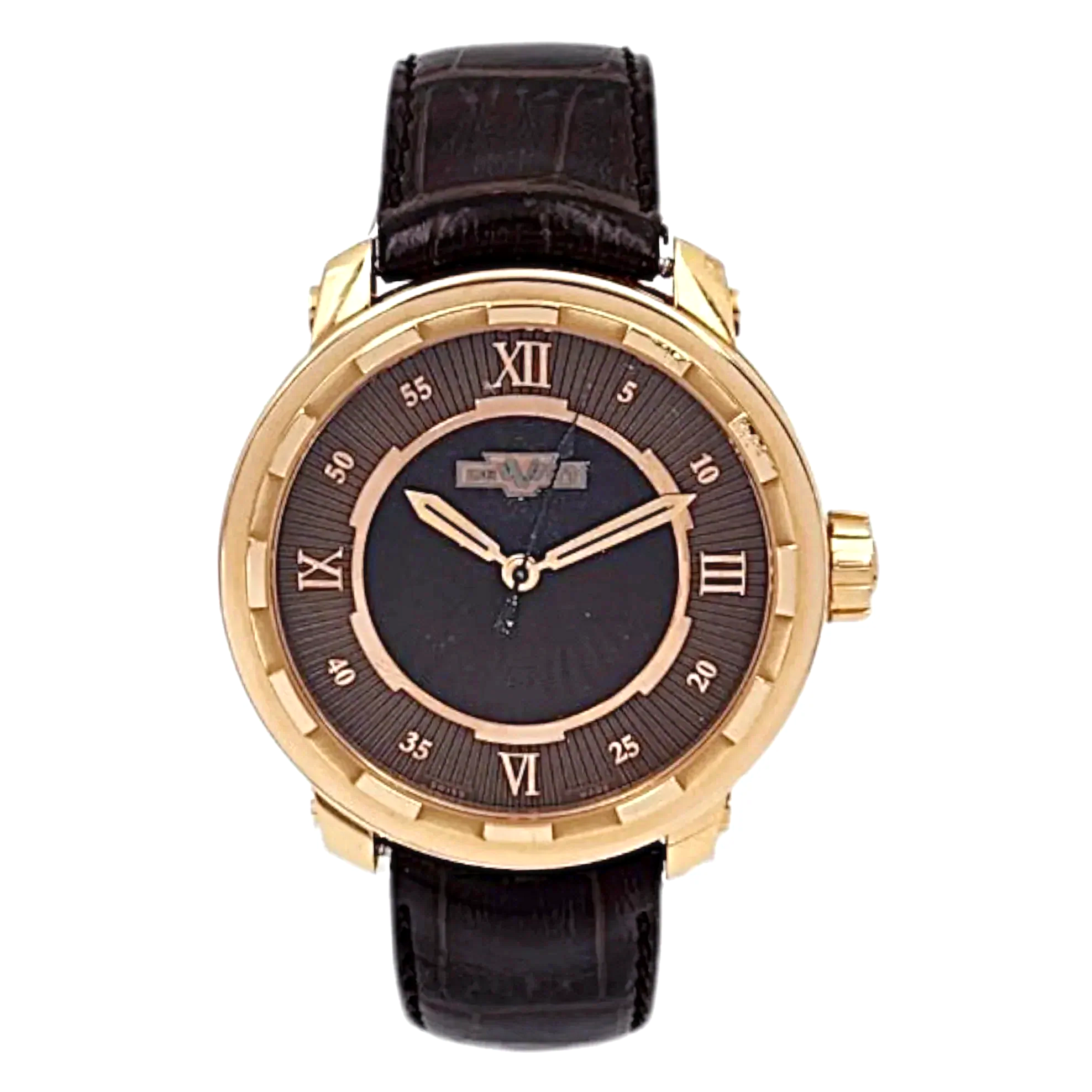 Men's DeWitt 43mm Twenty 8 Eight Tourbillon Automatic 18K Rose Gold Watch with Chocolate Dial and Brown Leather Strap. (Pre-Owned T8.AU.003)