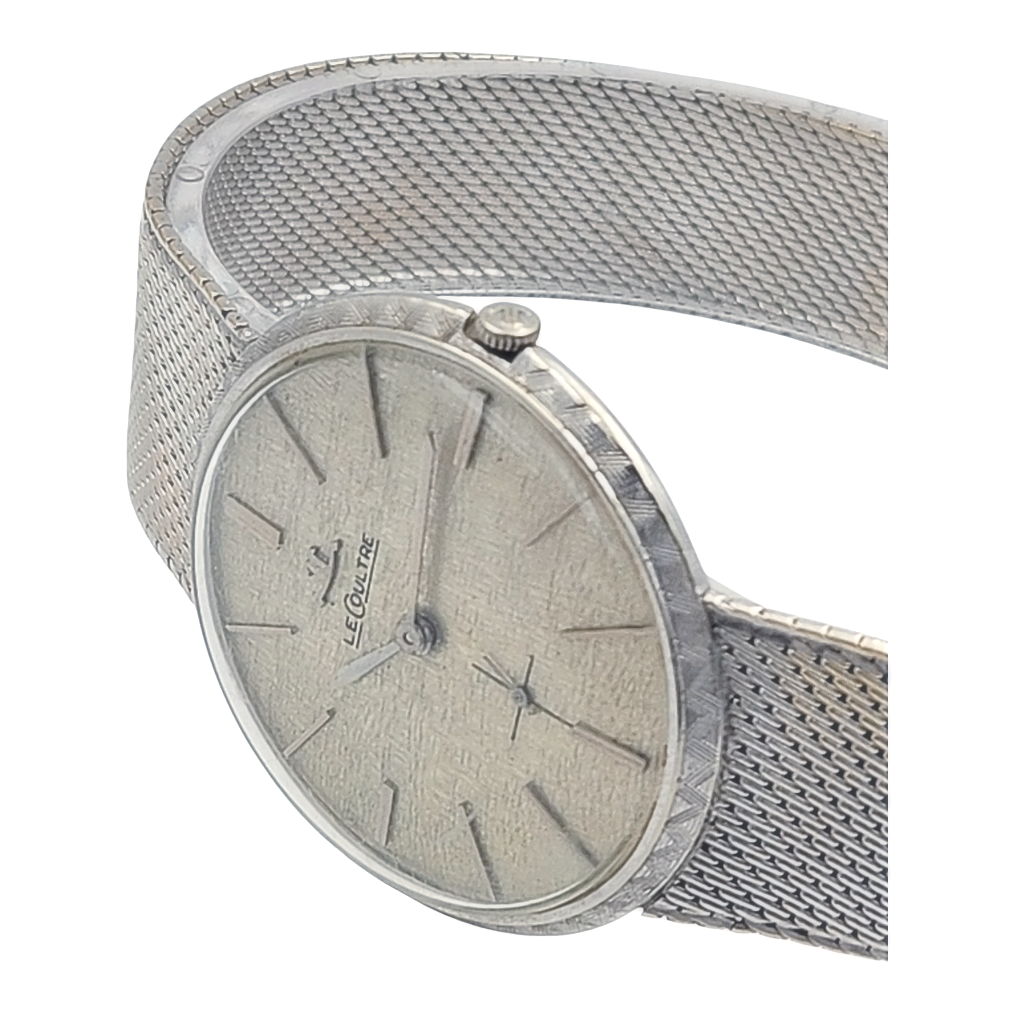 Unisex Le Coultre 33mm Vintage 18K White Gold Watch with Silver Dial. (Pre-Owned)