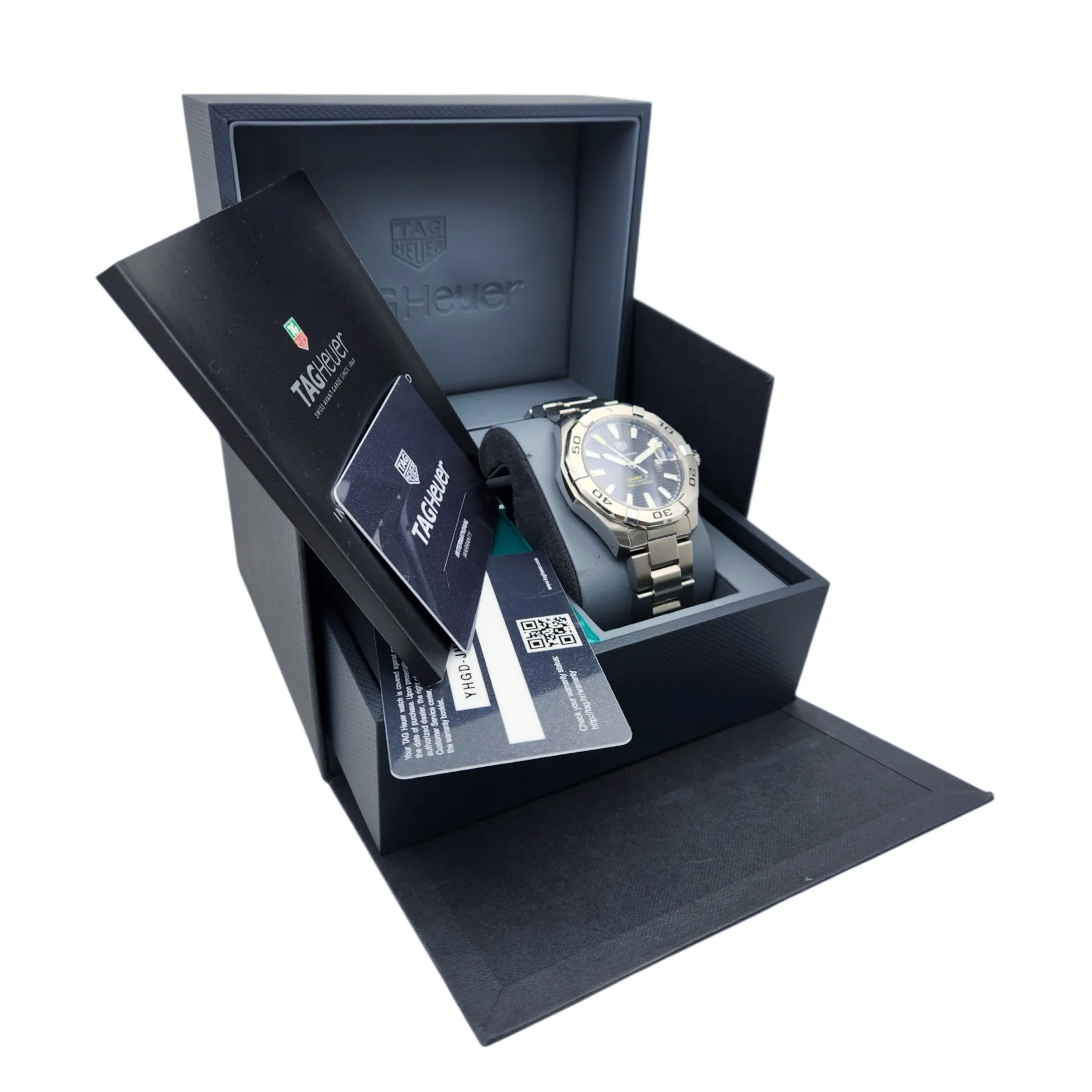 Men's TAG Heuer Aquaracer 43mm Automatic Stainless Steel Watch with Black Dial. (Pre-Owned)