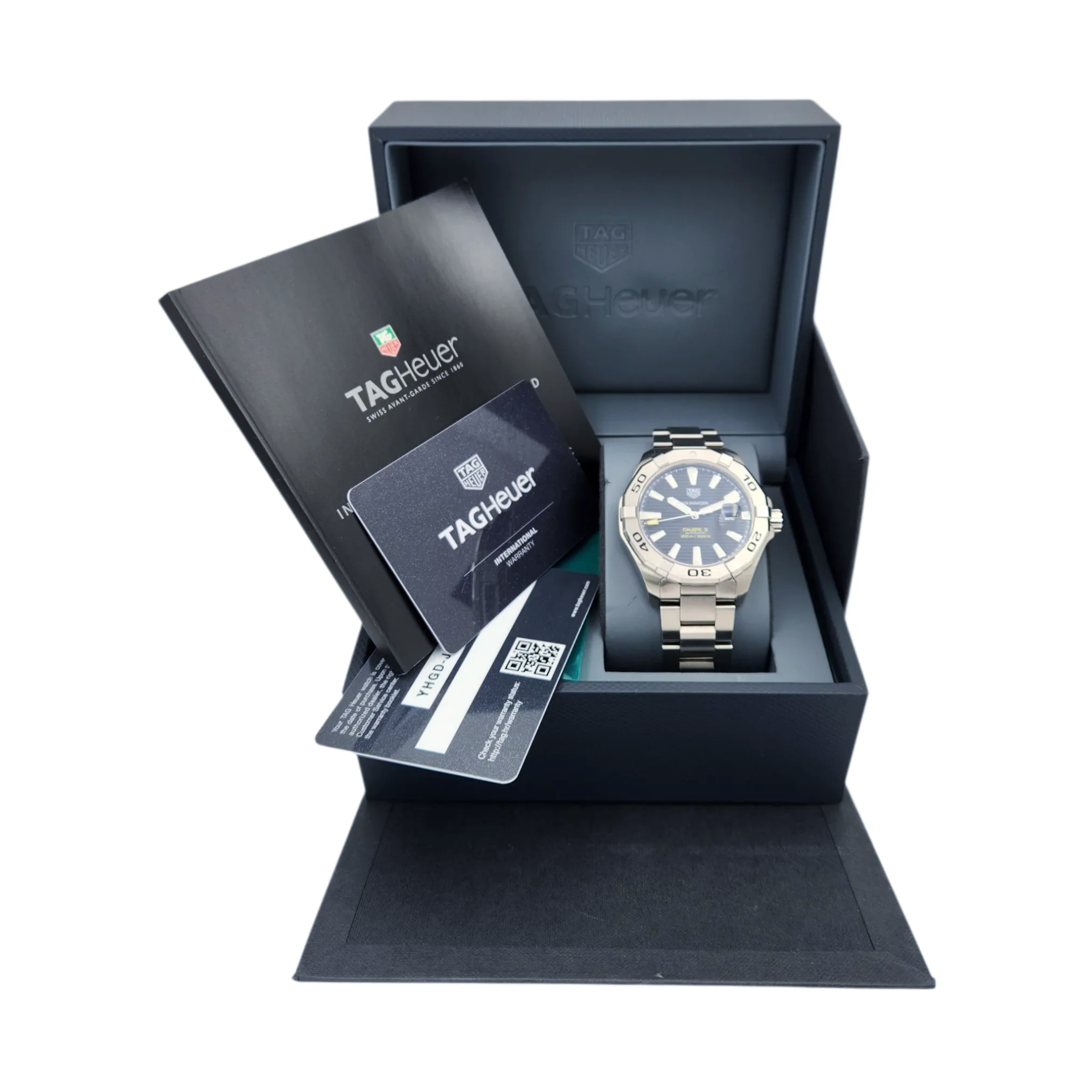 Men's TAG Heuer Aquaracer 43mm Automatic Stainless Steel Watch with Black Dial. (Pre-Owned)