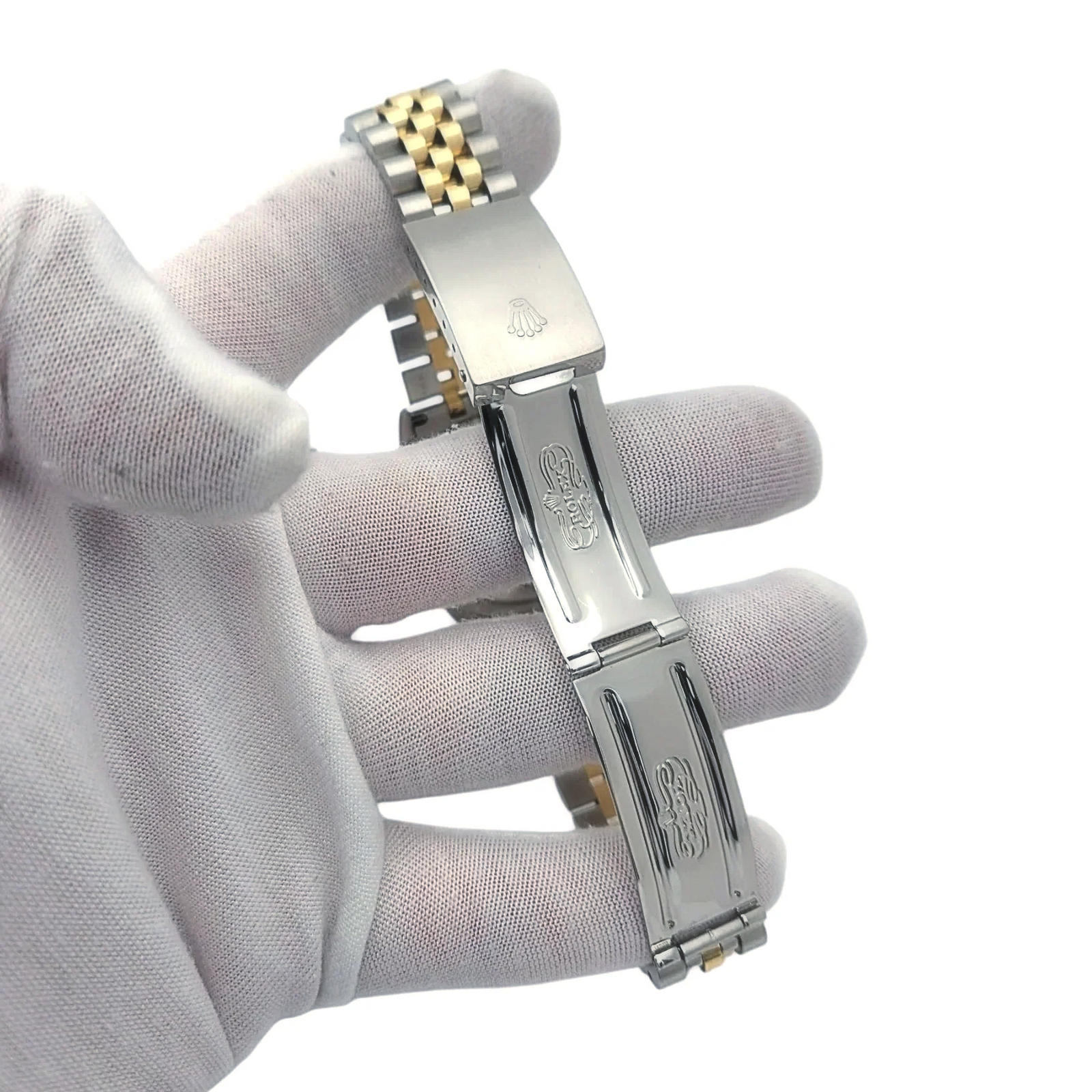 Men's Rolex 36mm DateJust Two Tone 18K Yellow Gold / Stainless Steel Watch with Blue Diamond Dial and Diamond Bezel. (Pre-Owned 16233)