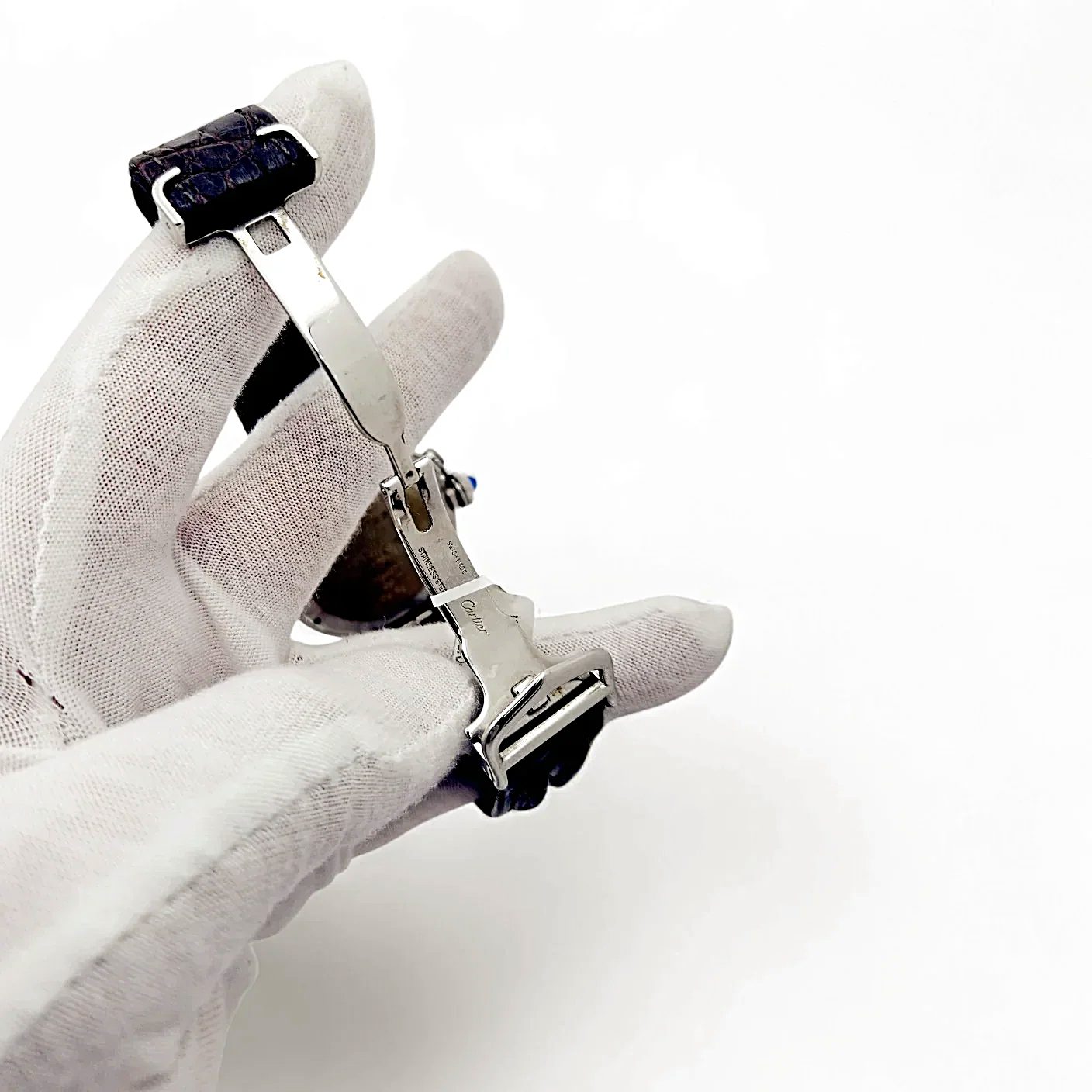 Unisex Cartier Pasha 38mm Arabic Numeral Automatic Watch with Brown Leather Strap and Ivory Dial. (Pre-Owned)