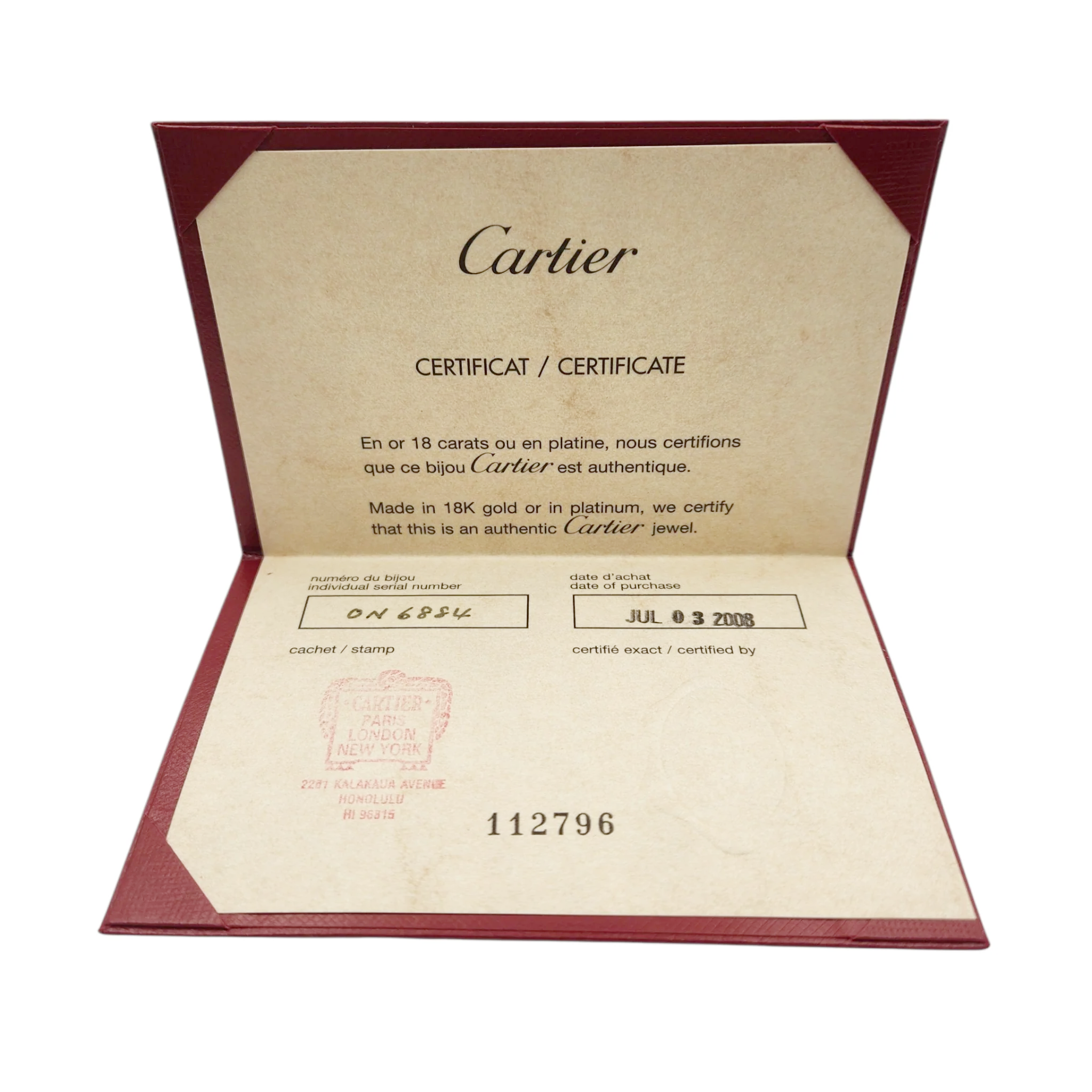 Cartier 6 Diamond Love Ring in 18K Yellow Gold - Includes Cartier Box and Cartier Certificate. (Pre-Owned)