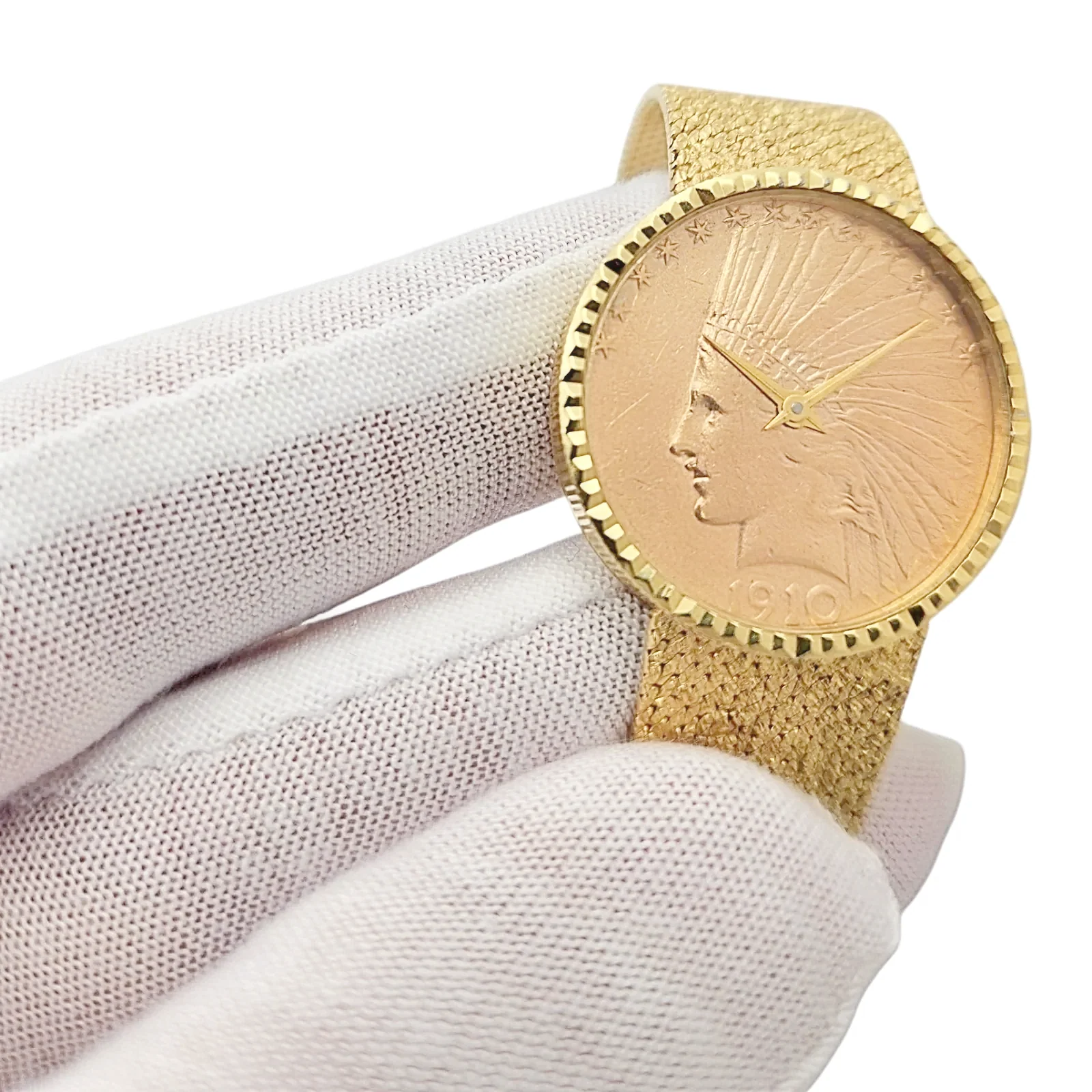 1910 Ladies Geneve 28mm Indian Eagle 22K Gold $10 Dollar Coin Watch with 18K Yellow Gold Bracelet. (Pre-Owned)