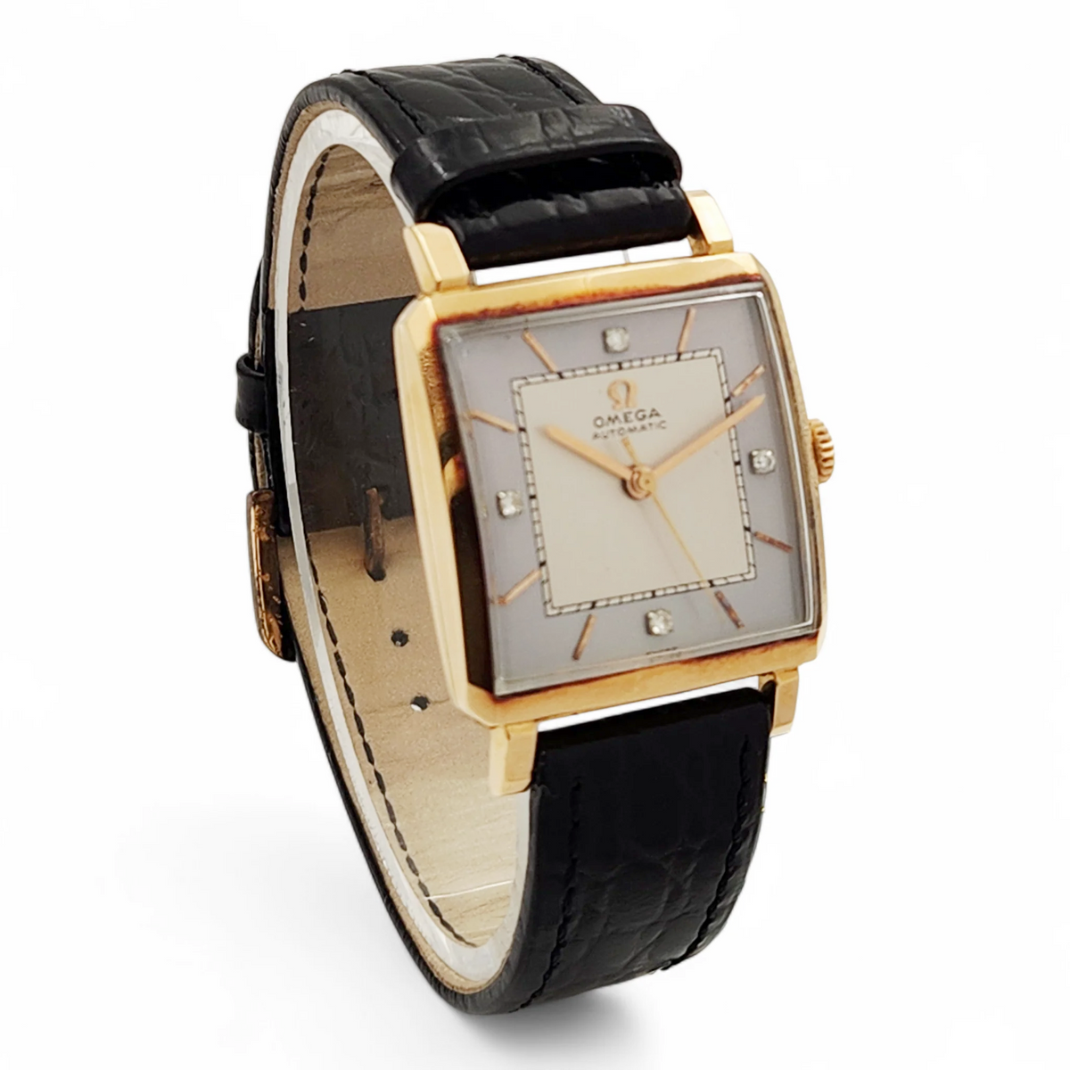 Omega Monaco Men's Omega 29mm Vintage Automatic Gold Plated Watch with Blue Diamond ...