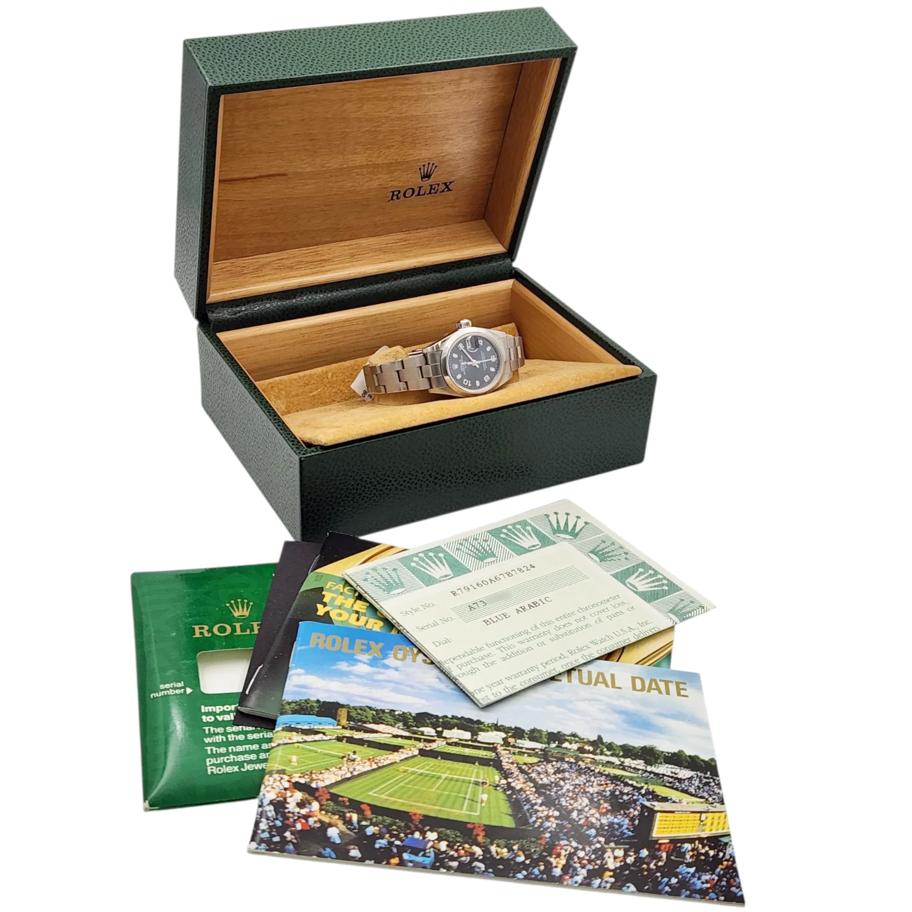 *Ladies Rolex 26mm DateJust Stainless Steel Watch with Midnight Blue Dial and Smooth Bezel. (Pre-Owned)