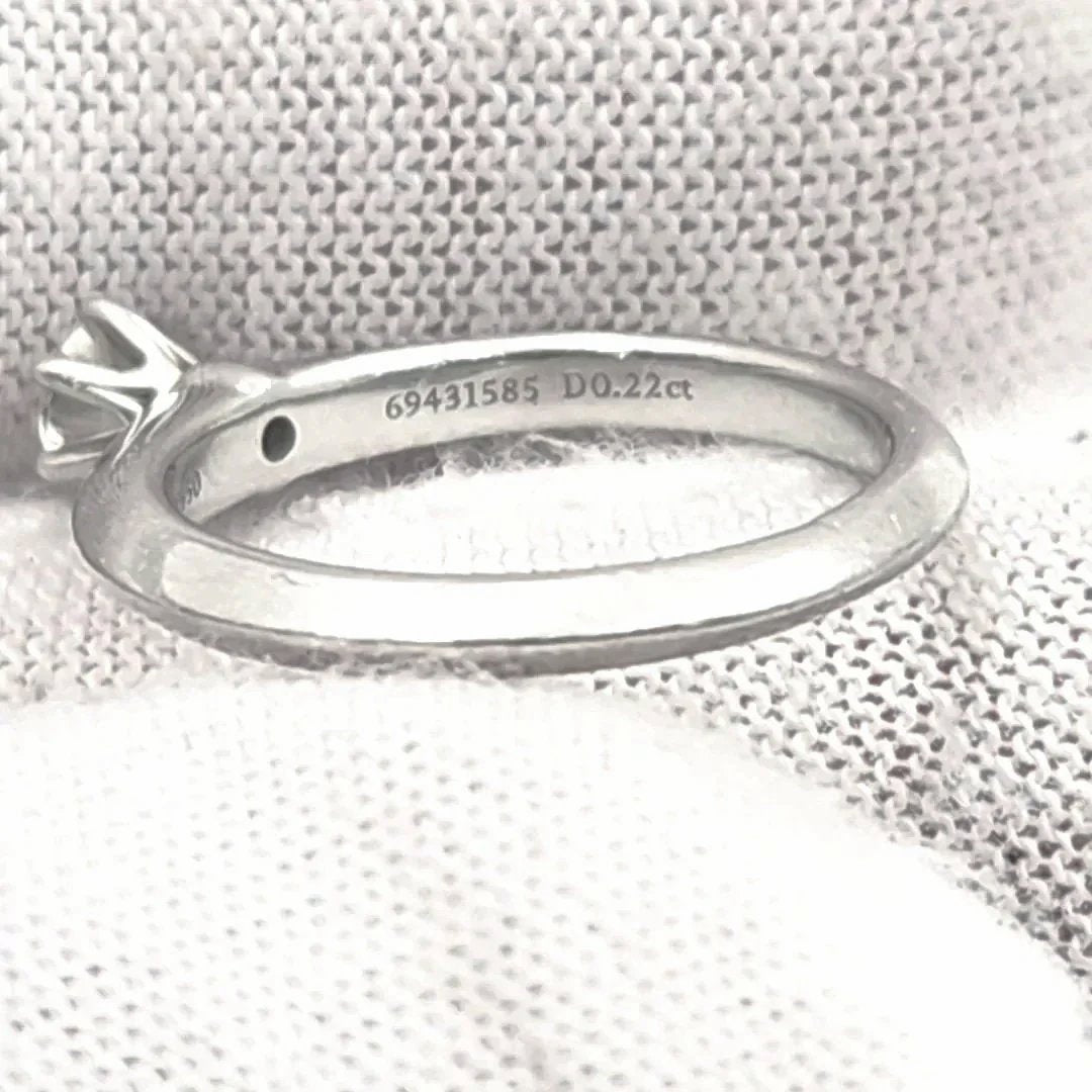 Tiffany & Co. Solitaire Round Cut 0.22 Ct. Diamond I Color, VS2 Clarity Platinum Engagement Ring. (Pre-Owned)