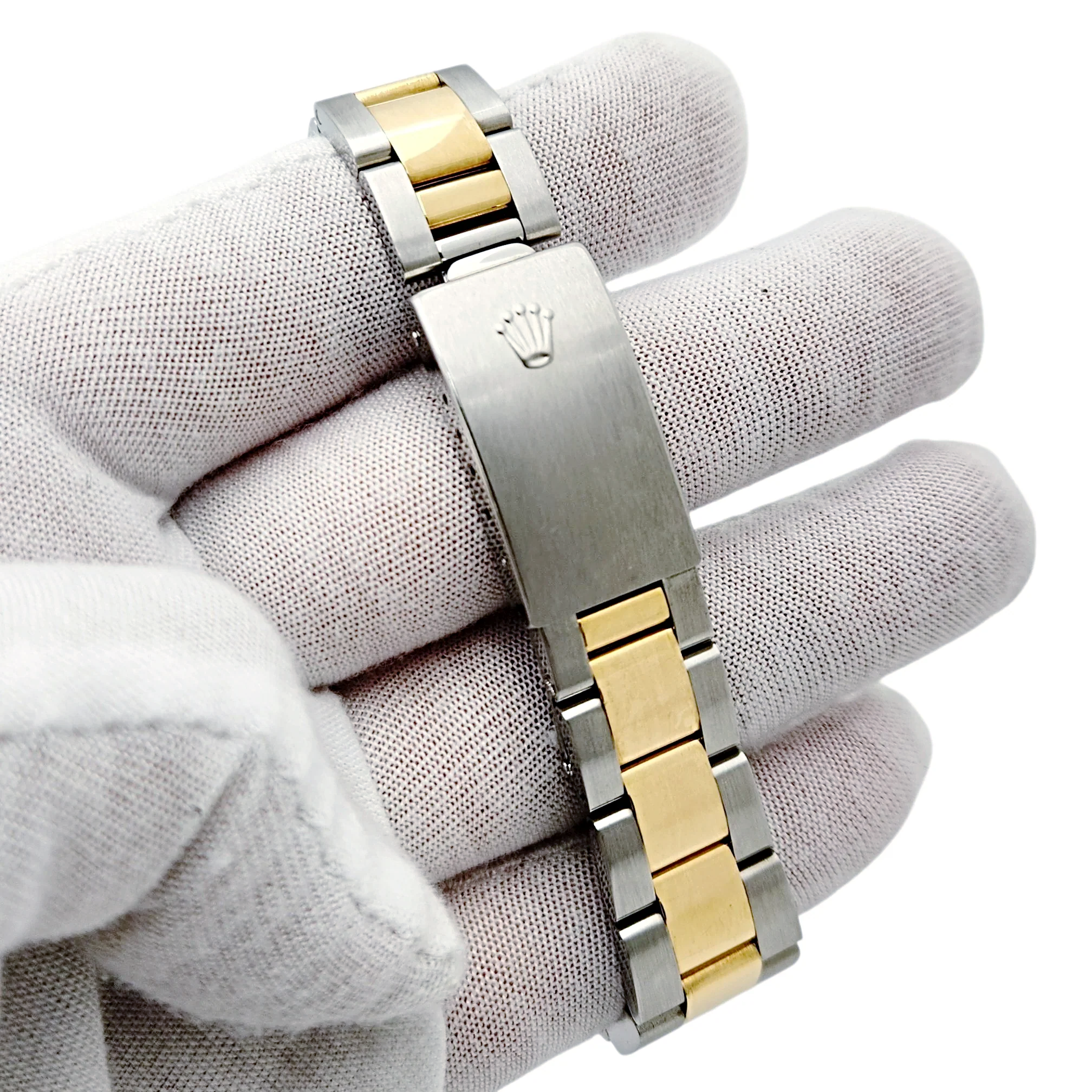 1994 Men's Rolex 36mm Oyster Perpetual Two Tone 18K Yellow Gold / Stainless Steel Watch with Blue Diamond Dial and Diamond Bezel. (Pre-Owned 14233)