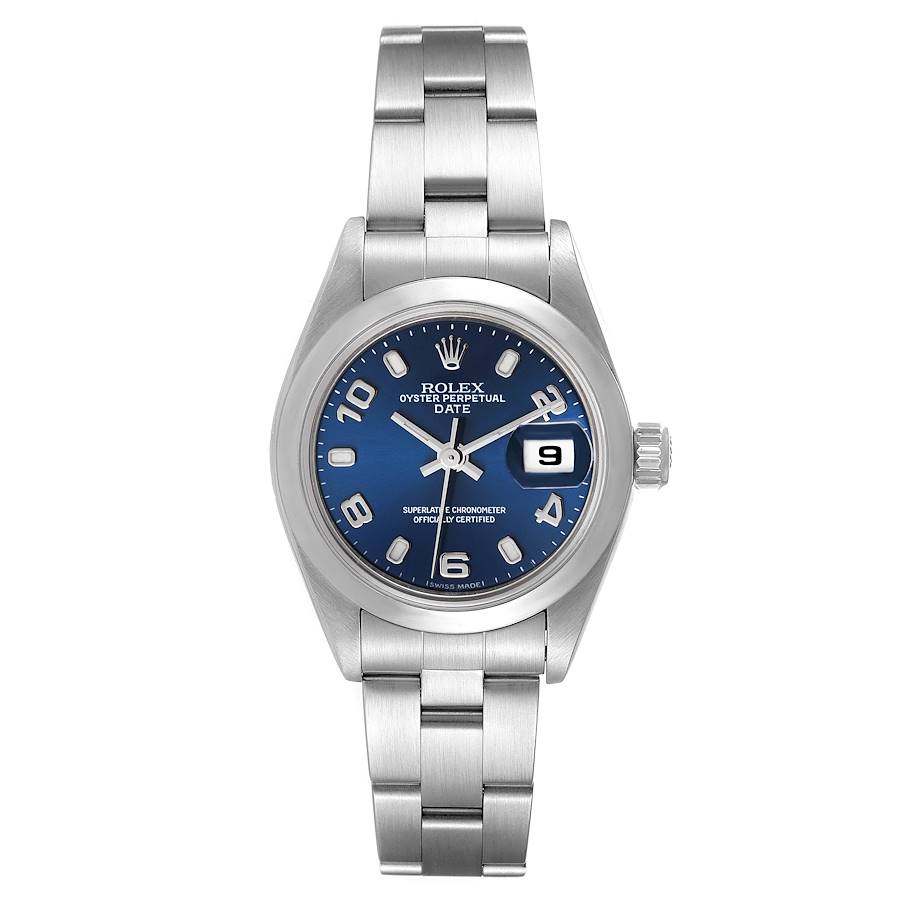 Ladies Rolex 26mm DateJust Stainless Steel Wristwatch w/ Midnight Blue Dial & Smooth Bezel. (Pre-Owned)