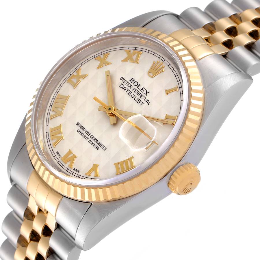 Ladies Rolex 26mm DateJust Two Tone 18K Gold / Stainless Steel Wristwatch w/ 3D Gold Dial & Fluted Bezel. (Pre-Owned 16233)