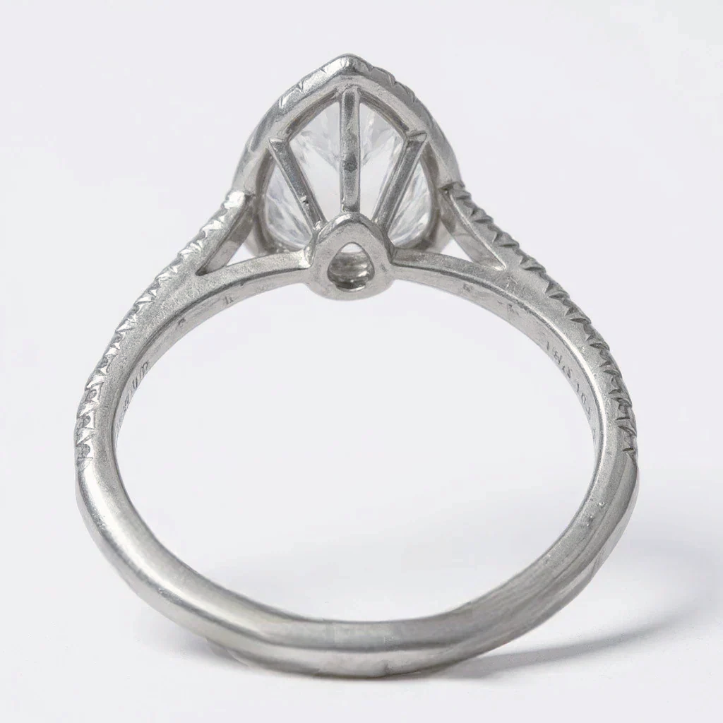 Tiffany & Co. Cathedral Setting Platinum Pear Shape Halo 1.57 Carat Diamond D Color, IF Infinity Flawless Clarity Engagement Ring