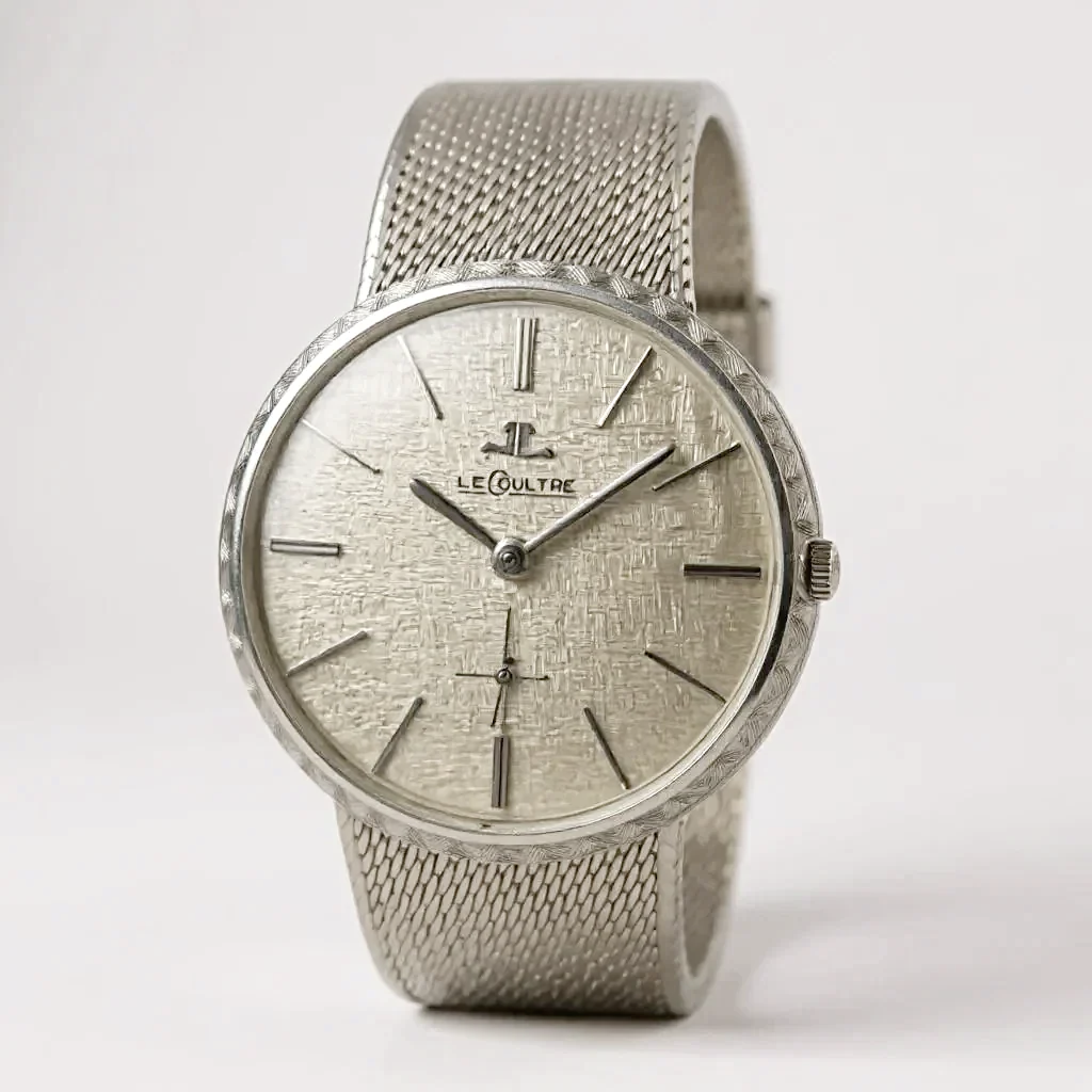 Unisex Le Coultre 33mm Vintage 18K White Gold Watch with Silver Dial. (Pre-Owned)