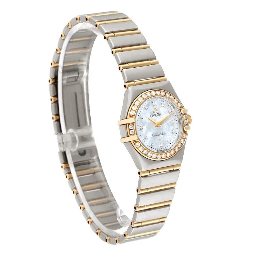 Ladies Omega Constellation 26mm Two Tone Watch with Mother of Pearl Diamond Dial and Diamond Bezel. (Pre-Owned)