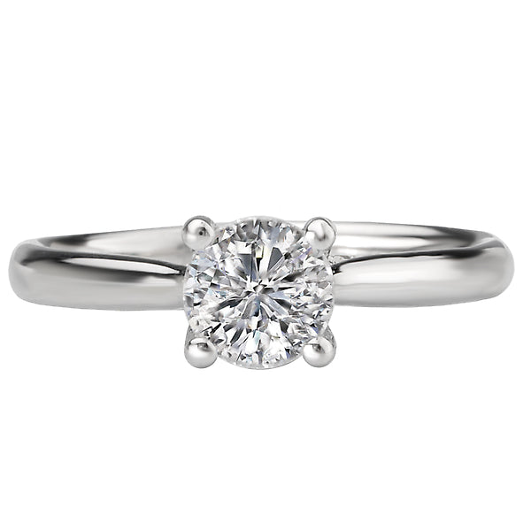14K White Gold Solitaire Semi-Mount Romance Collection Wedding Ring.