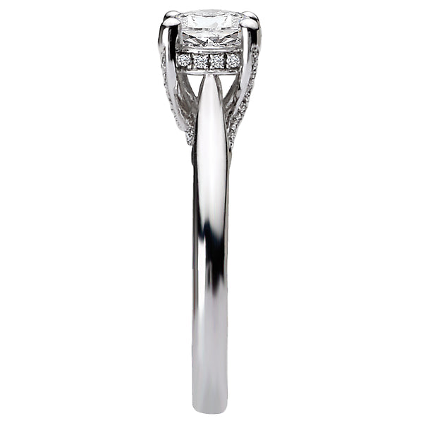 14K White Gold Solitaire Semi-Mount Romance Collection Wedding Ring.