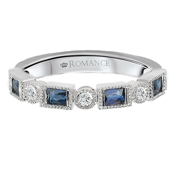 14K White Gold Romance Collection Wedding Band.