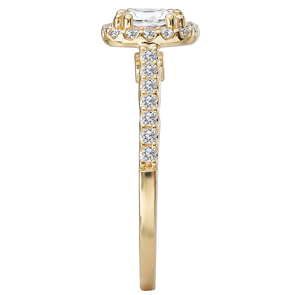 14K Yellow Gold Halo Semi-Mount Romance Collection Wedding Ring.
