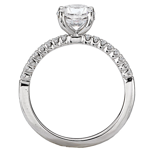 14K White Gold Peg Head Semi-Mount Romance Collection Wedding Ring.