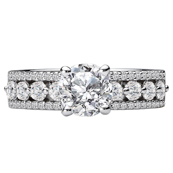 Classic Semi-Mount 14K White Gold Romance Collection Wedding Ring.