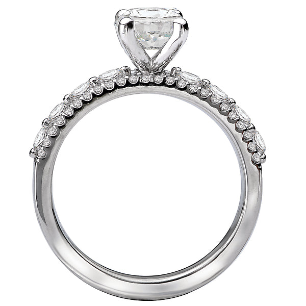 Classic Semi-Mount 14K White Gold Romance Collection Wedding Ring.