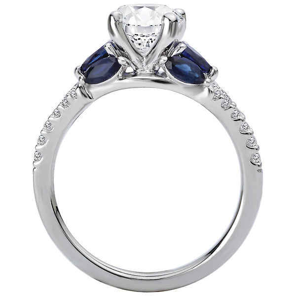 14K White Gold Sapphire and Semi-Mount Romance Collection Wedding Ring.
