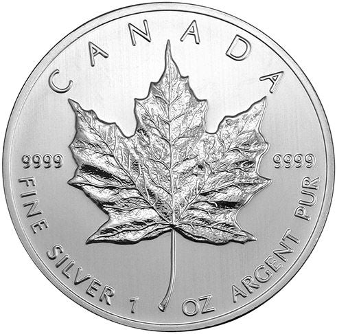 5 Dollars Elizabeth II Canadian 1 oz Maple Leaf .9999 Pure Silver Coin. (TUBE OF 25)