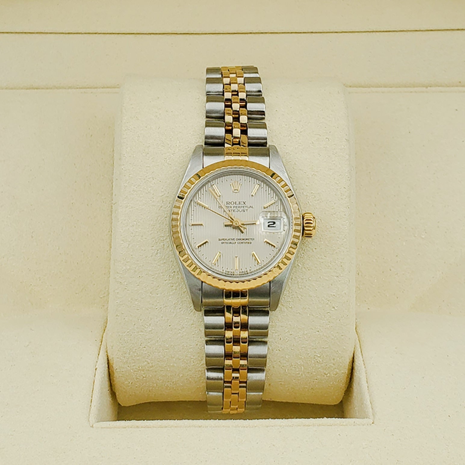 Rolex Datejust 26mm Yellow Gold & Steel Dial and Fluted Bezel