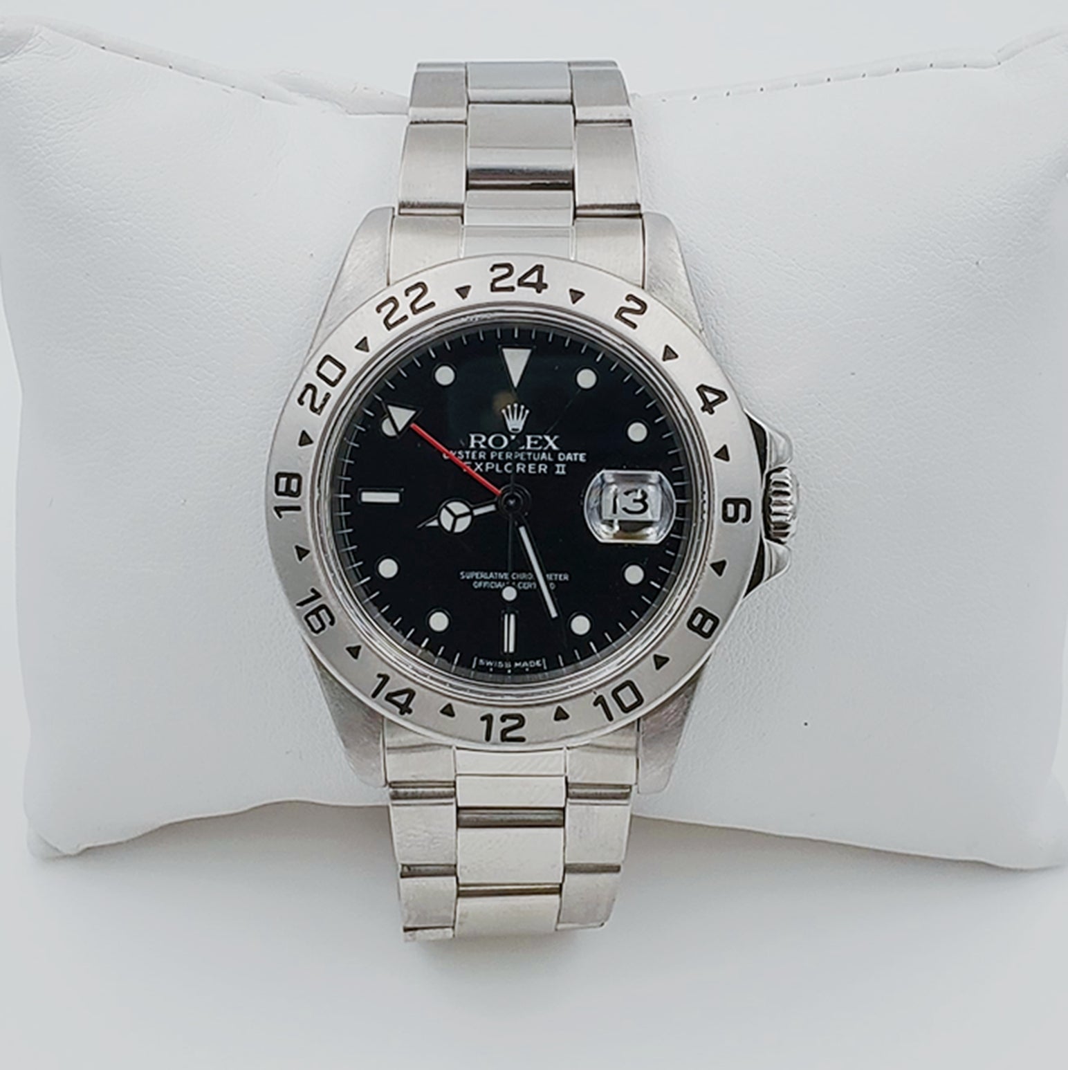 Men's Rolex 40mm Explorer II Stainless Steel Watch with Oyster Band and Black Dial. (Pre-Owned)