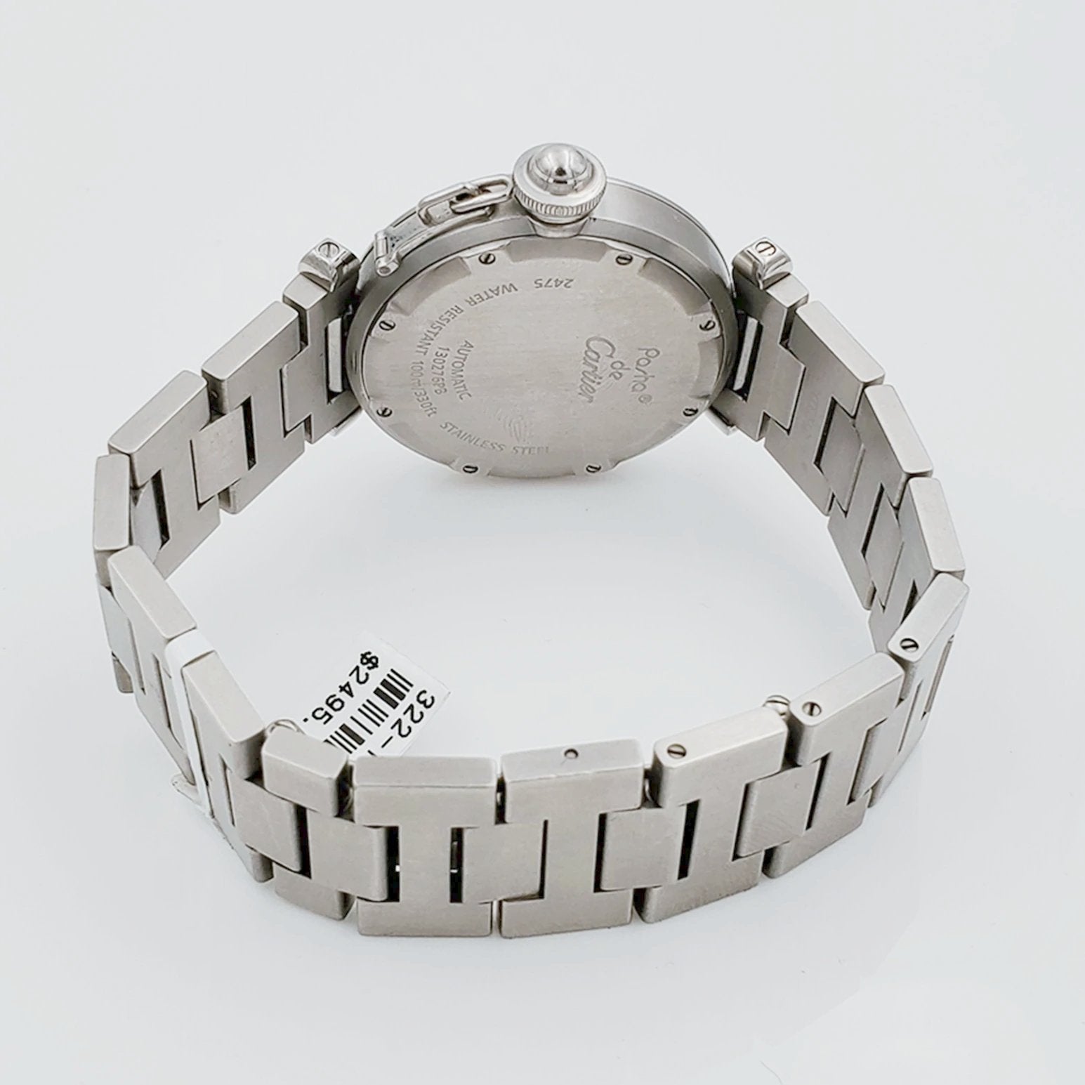 Unisex Medium 36mm Cartier Pasha Watch with White Dial in Matte Stainless Steel. (Pre-Owned)