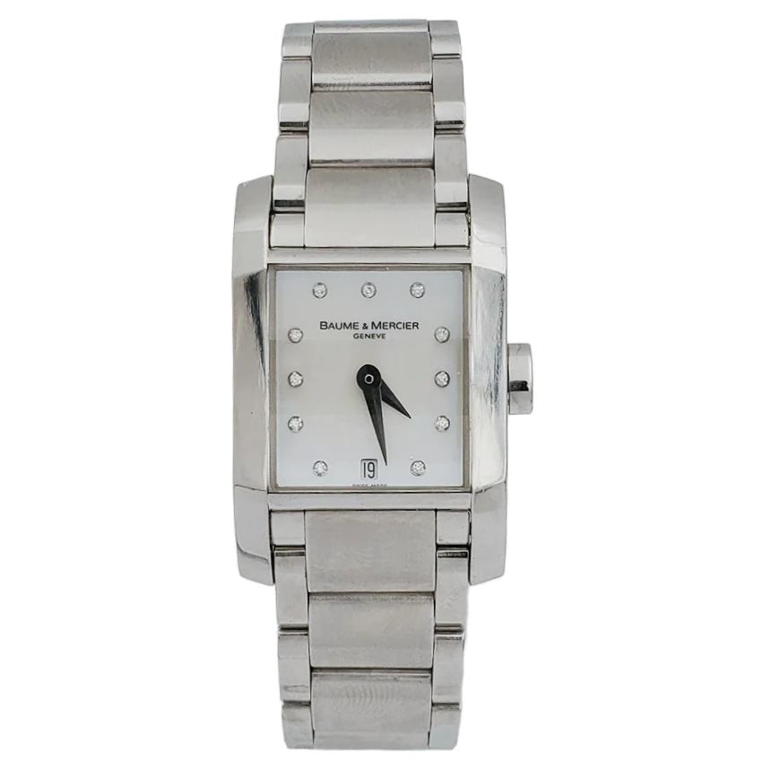 Ladies Baume & Mercier Hampton Stainless Steel Watch with Diamond Mother of Pearl Diamond Dial. (Pre-Owned)