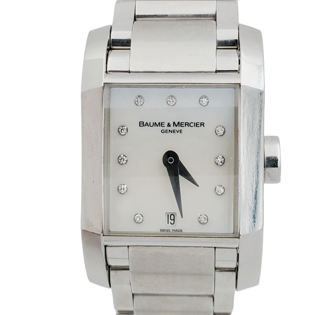 Ladies Baume & Mercier Hampton Stainless Steel Watch with Diamond Mother of Pearl Diamond Dial. (Pre-Owned)