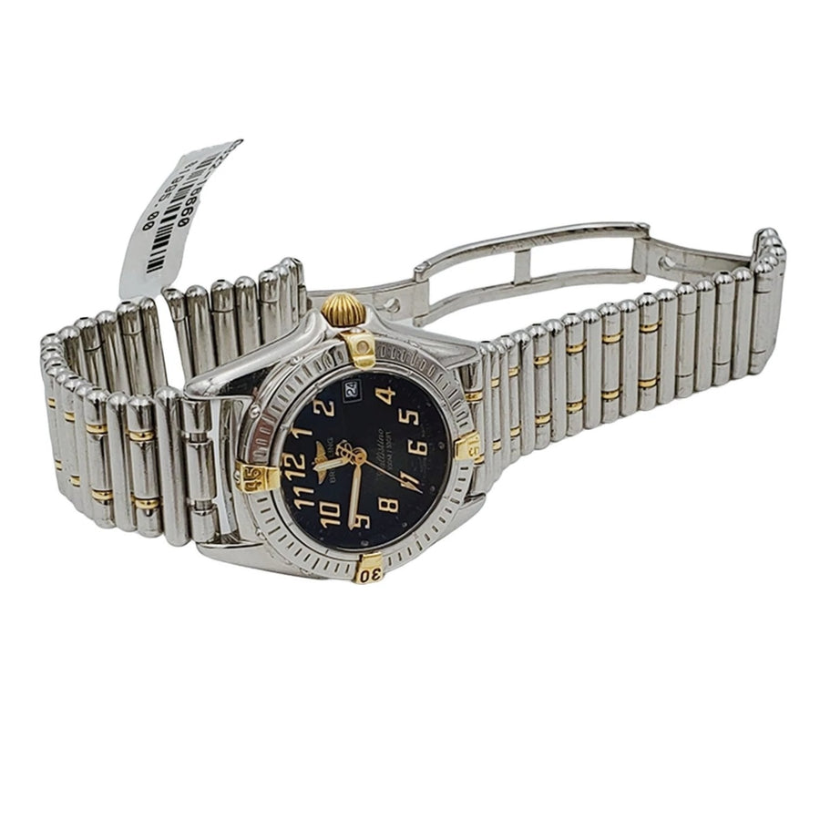Ladies Breitling 28mm Two Tone Gold / Stainless Steel Watch with Black Dial. (Pre-Owned)