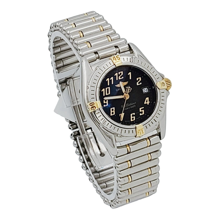 Ladies Breitling 28mm Callistino Two Tone Watch with Blue Dial. (Pre-Owned B52045)