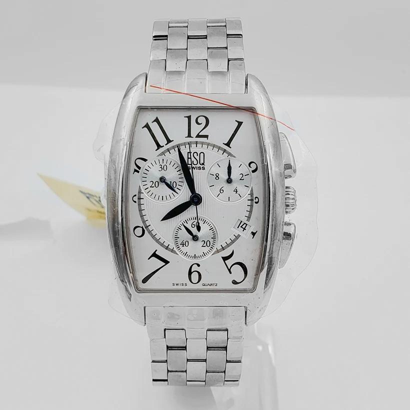 Ladies ESQ Swiss Movado Drake Stainless Steel Watch with White Chronograph Dial. (NEW)