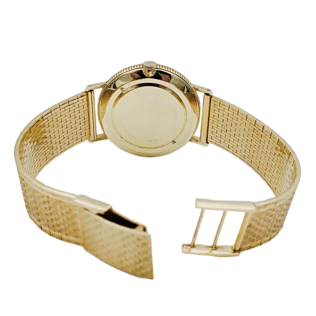 Ladies Lucien Piccard Liberty 18K Yellow Gold Coin Watch with Solid Gold Band. (Pre-Owned)