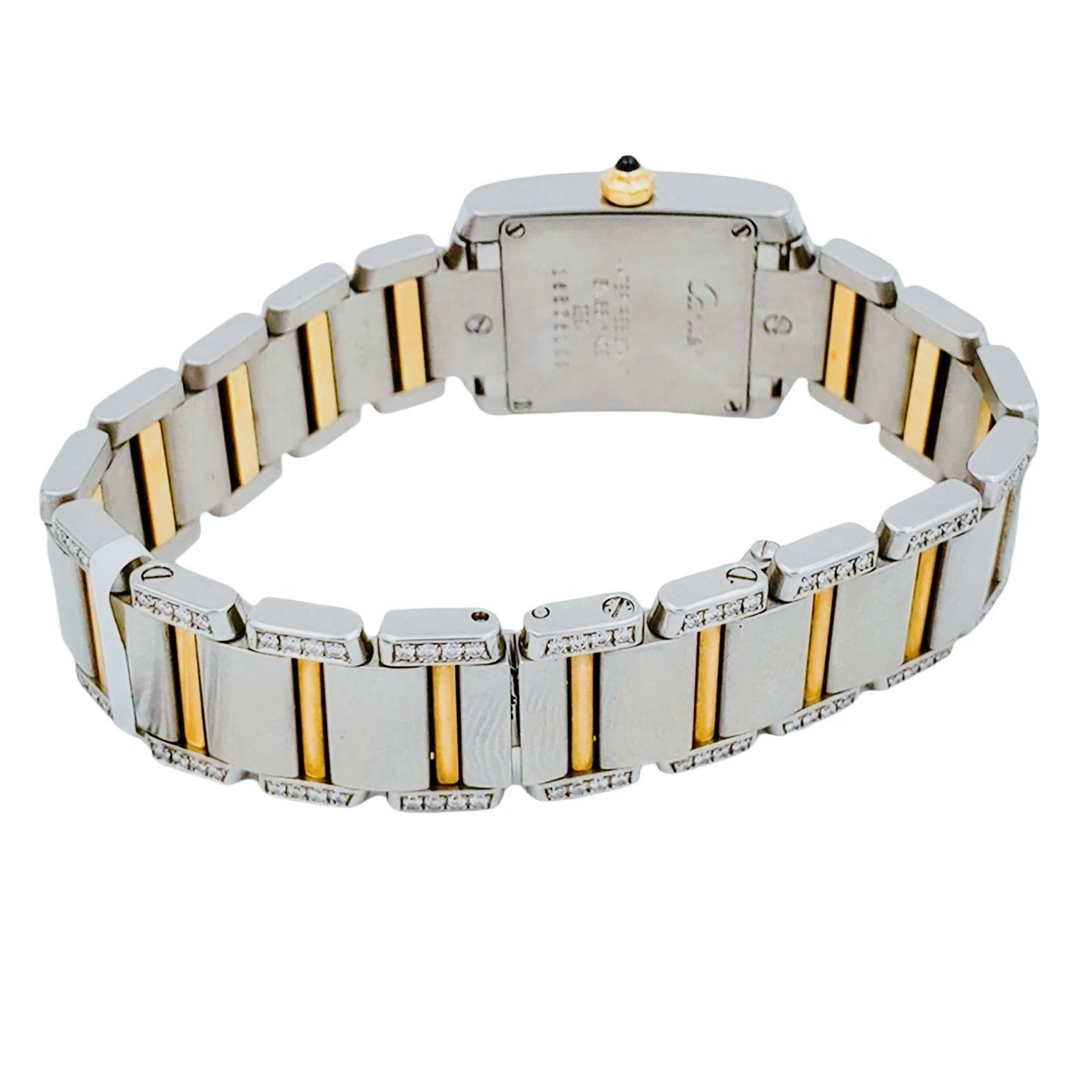 Ladies Small Cartier Tank Francaise Two Tone 18K Gold / Stainless Steel Watch with Diamonds. (Pre-Owned)
