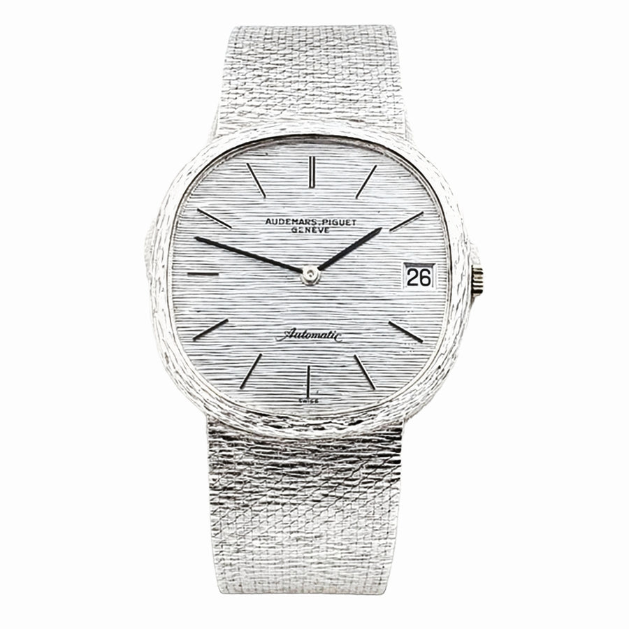 Men's Audemars Piguet 34mm Watch with 18K White Gold Band and Silver Dial. (Pre-Owned 5424BA)
