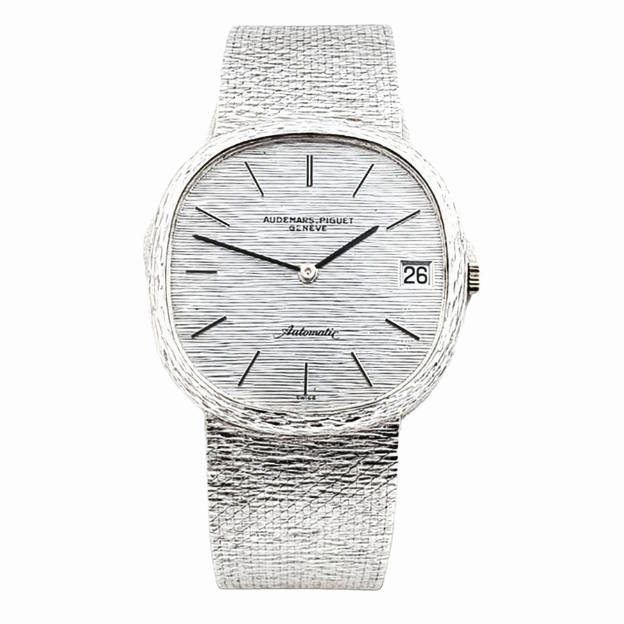 Men's Audemars Piguet 1974 Vintage 34mm Watch with 18K White Gold Band and Silver Dial. (Pre-Owned 5424BA)