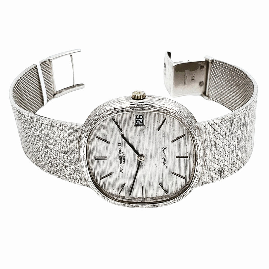 Men's Audemars Piguet 1974 Vintage 34mm Watch with 18K White Gold Band and Silver Dial. (Pre-Owned 5424BA)