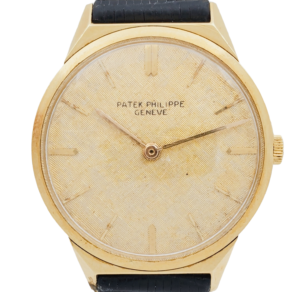 Men's Patek Philippe Calatrava 1965 Vintage 18K Yellow Gold Automatic Wrist Watch with Gold Dial. (Pre-Owned Model 2568-3)
