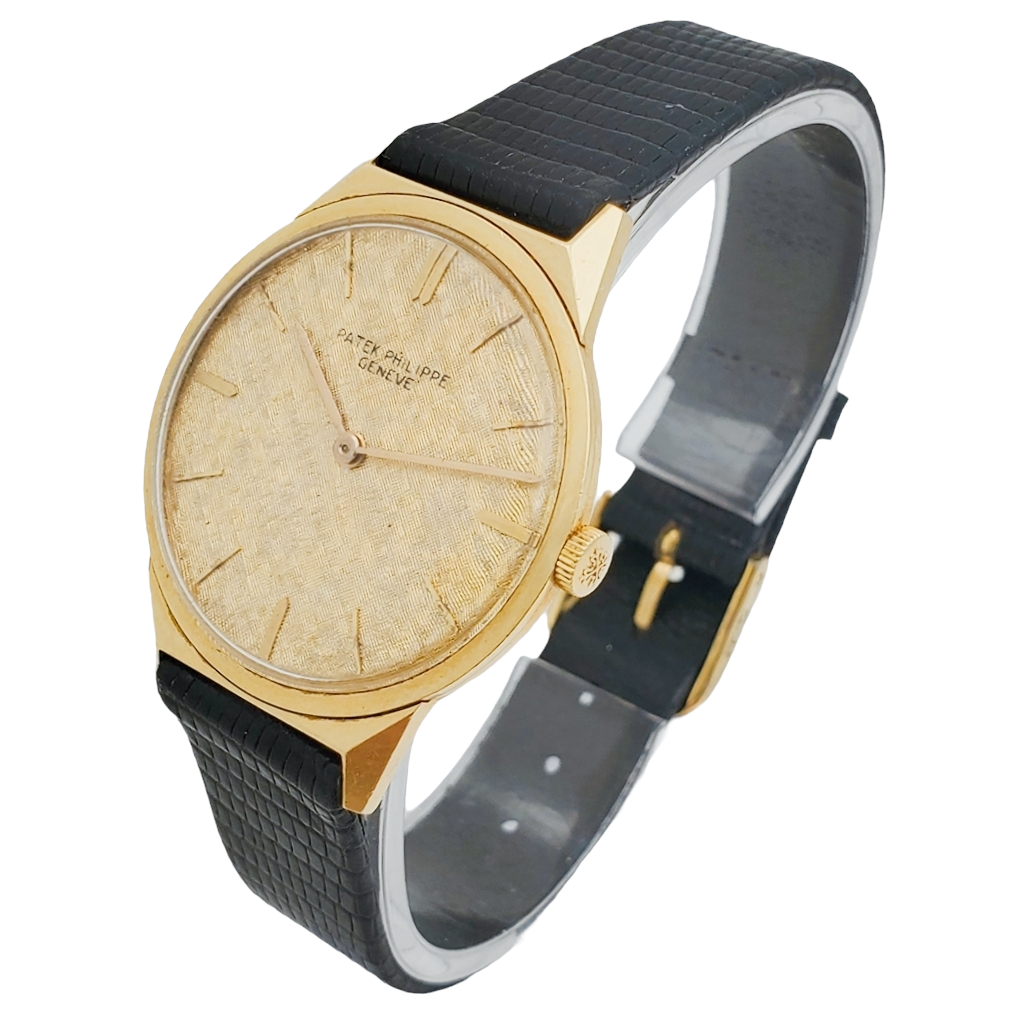 Men's Patek Philippe Calatrava 1965 Vintage 18K Yellow Gold Automatic Wrist Watch with Gold Dial. (Pre-Owned Model 2568-3)