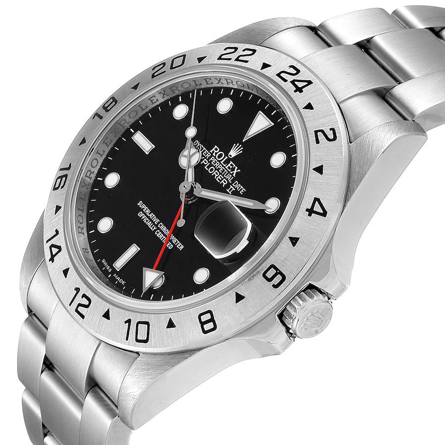 Men's Rolex 40mm Explorer II Stainless Steel Watch with Oyster Band and Black Dial. (Pre-Owned)