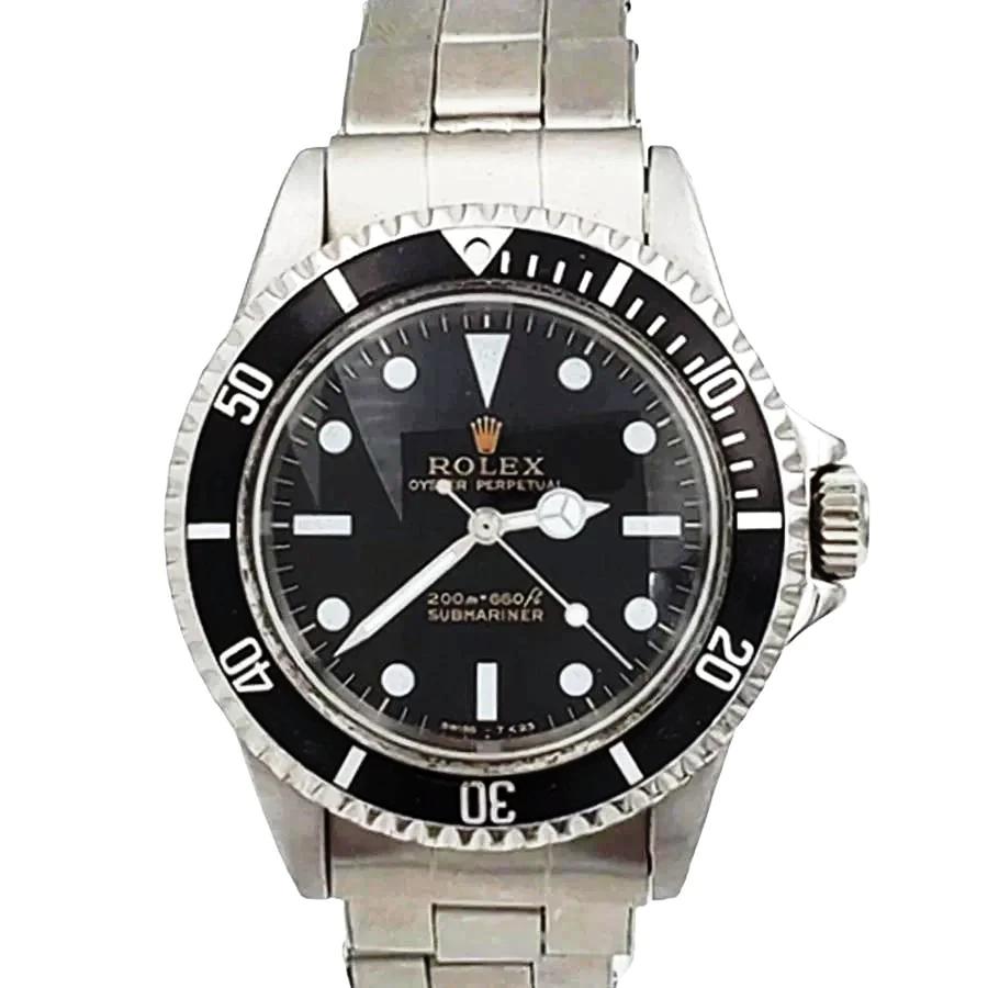 Men's Rolex 40mm Vintage 1960 Submariner Stainless Steel Watch with Black Dial and Fluted Bezel. (Pre-Owned)