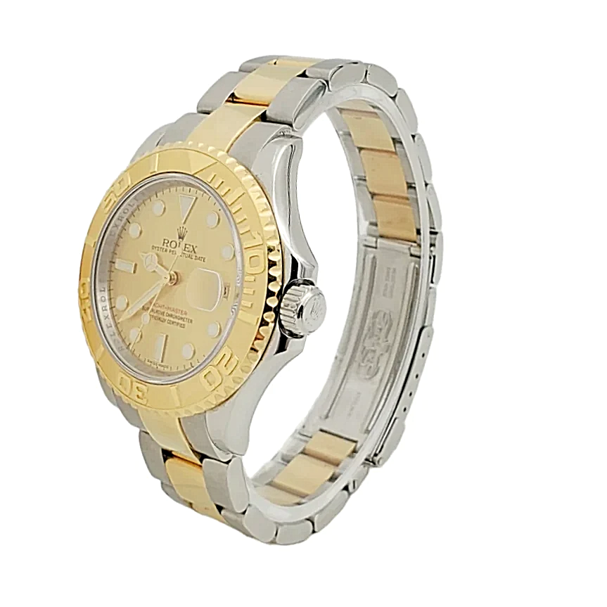Men's Rolex 40mm Yacht-Master 18K Yellow Gold / Stainless Steel Watch with Gold Dial. (Pre-Owned 16623)