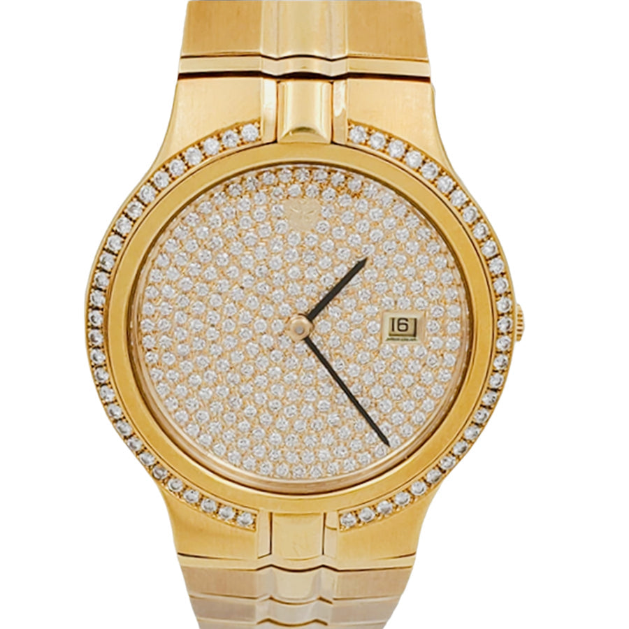 Men's Vacheron Constantin Phidias 32mm Solid 18K Yellow Gold Band Watch with Diamond Dial and Diamond Bezel. (Pre-Owned)