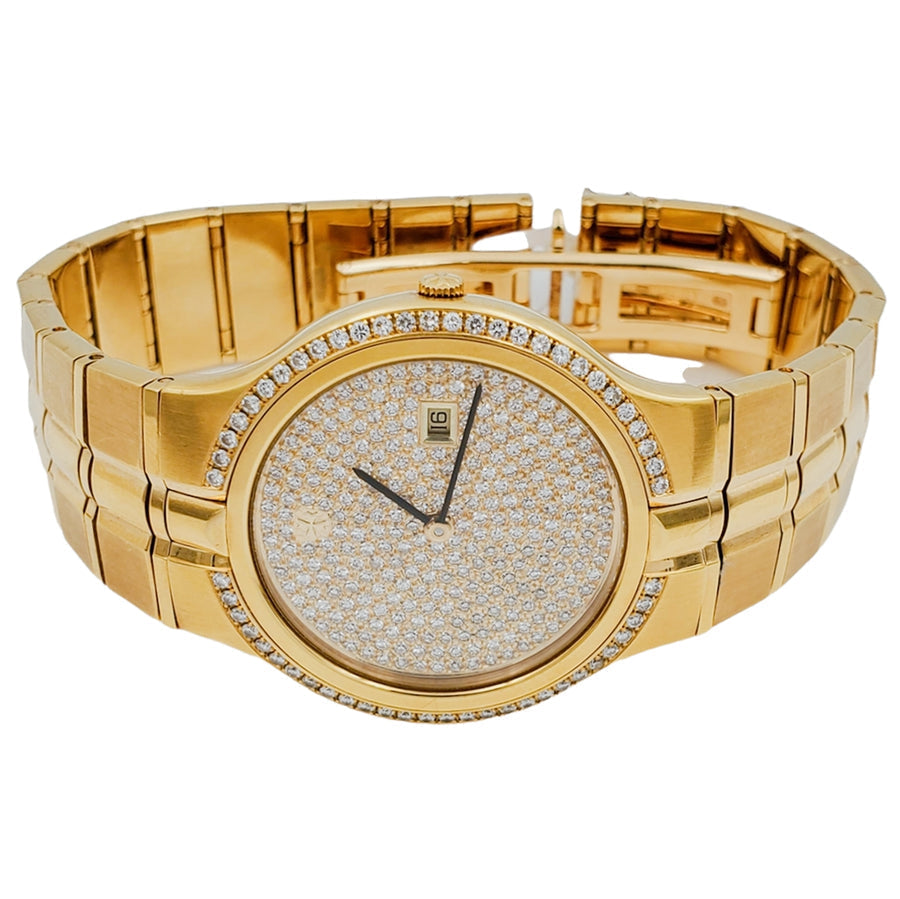 Men's Vacheron Constantin Phidias 32mm Solid 18K Yellow Gold Band Watch with Diamond Dial and Diamond Bezel. (Pre-Owned)